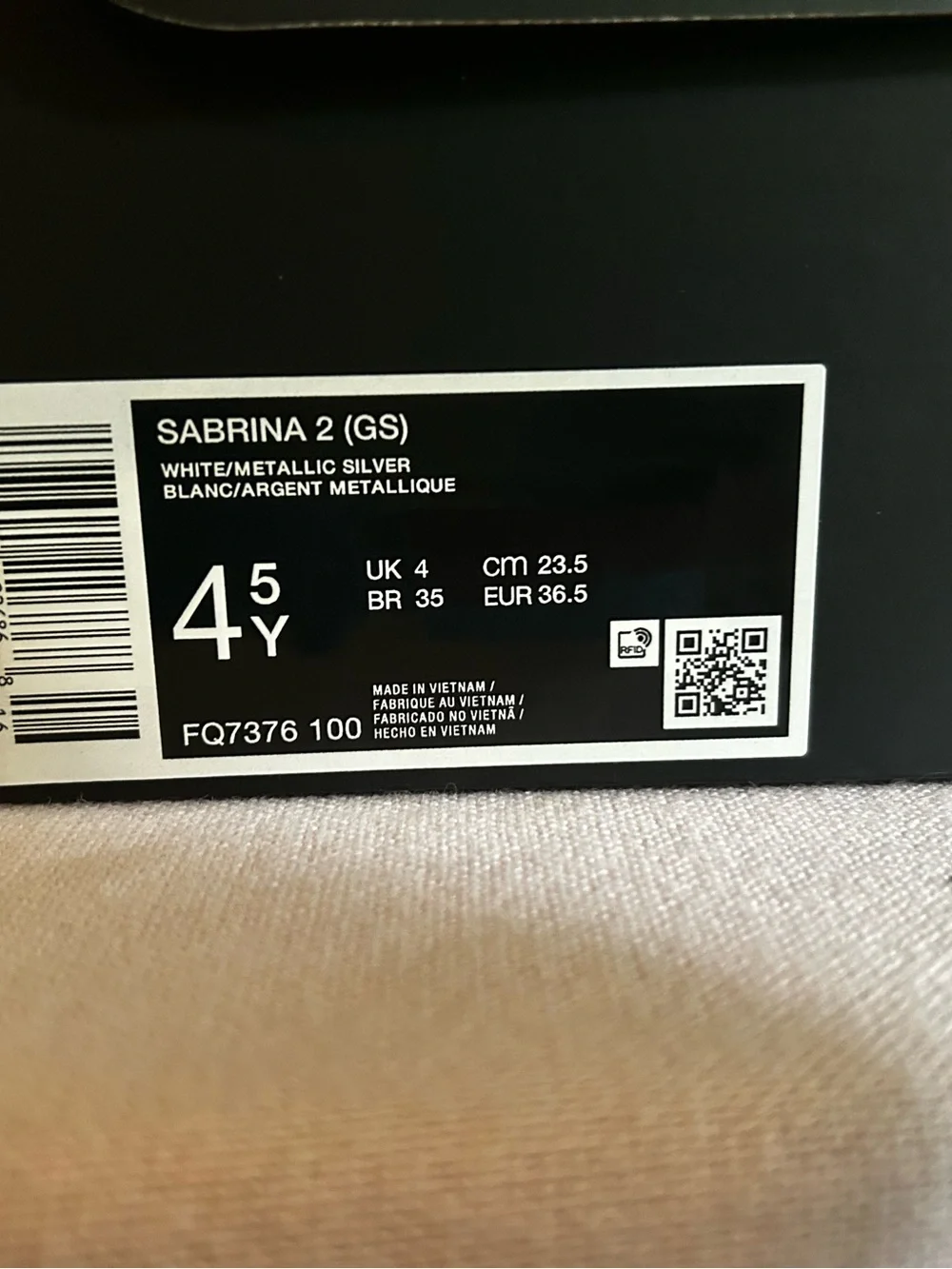 Nike Sabrina 2 Black & White Basketball Sneakers with Strap
